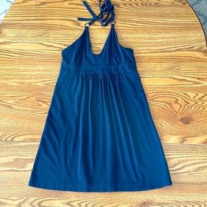 Cotton Navy Summer Blue Bra Top Halter Dress